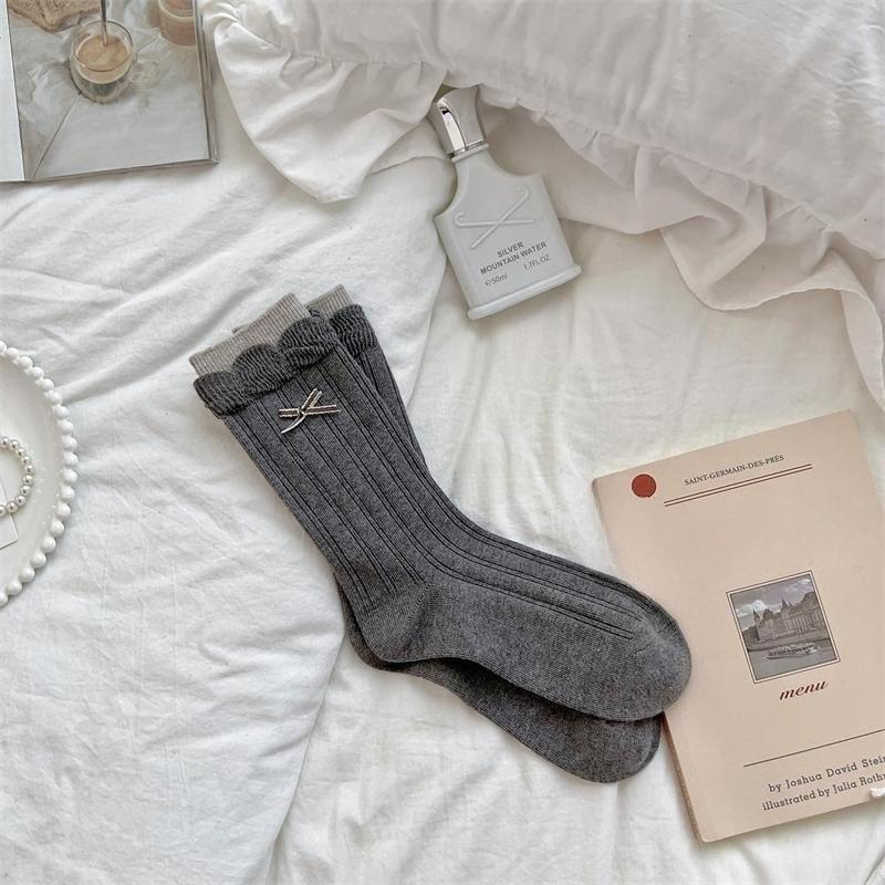 Damen Frühling Sommer Dünnes Modell Süße Schleife Lieblich Blasen-Spitze Ballett im Wind Röhrensocken