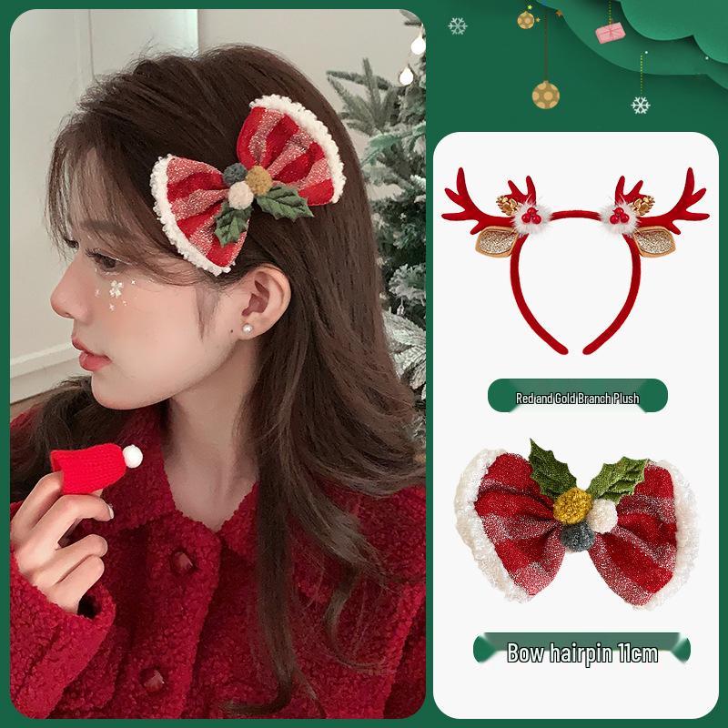 Women's Christmas Plush Hat Headband Hair Accessories