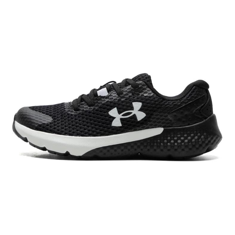 Under Armour Kids  Rogue 3 AL Black White Running Shoes 3024982-001 29.5