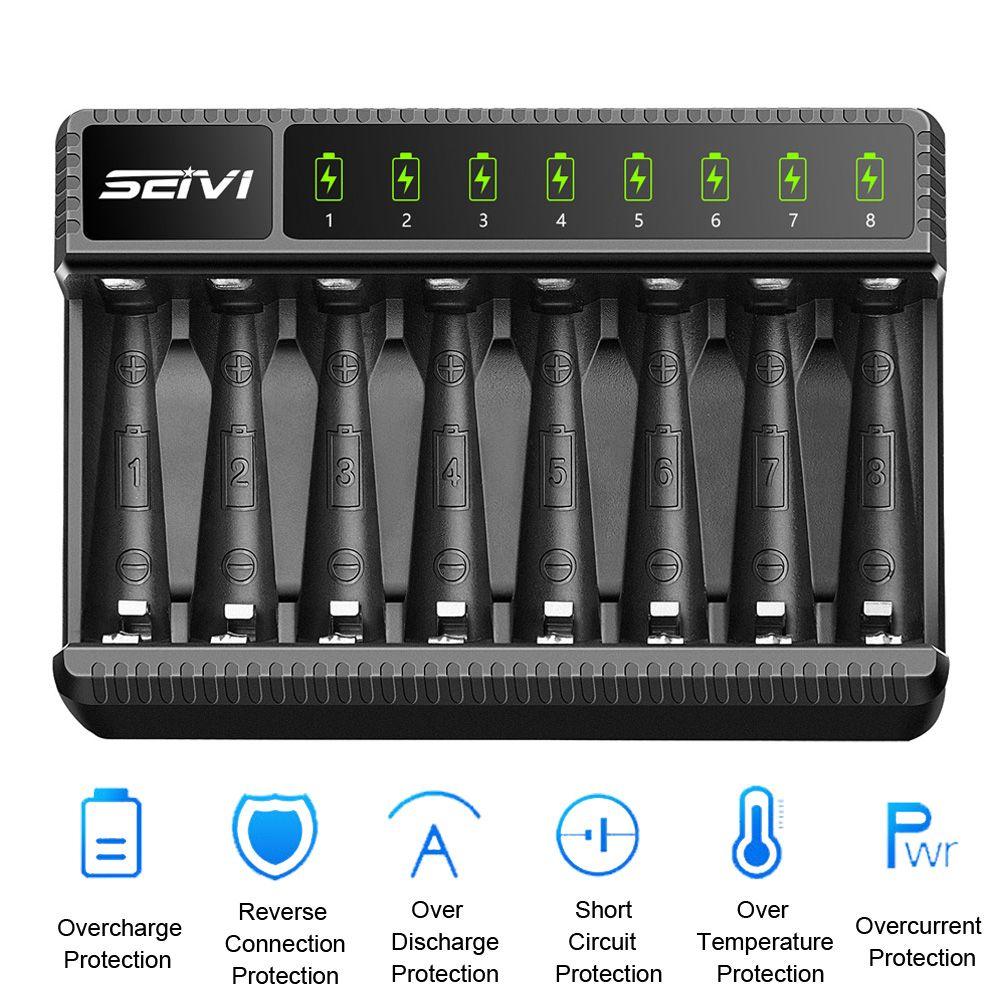 Durable Rechargeable Portable Intelligent Battery Charger 8 Slot Fast Charging Dock Adapter