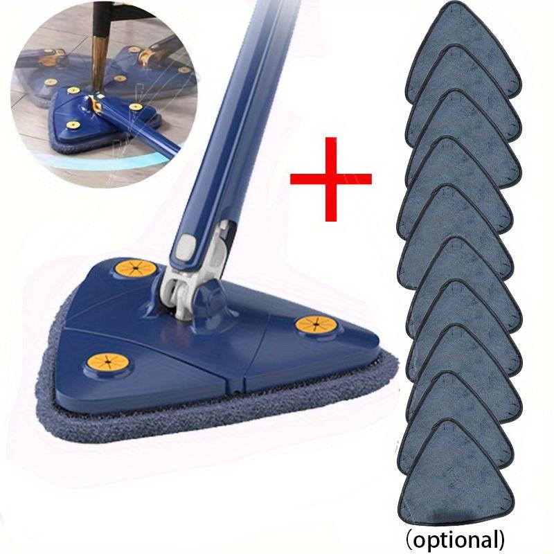 360° Rotating Triangular Mop with 10 Replacement Cloths , Adjustable,Retractable, Perfect for Home Use In Kitchen, Bathroom, Bedroom, Living Room