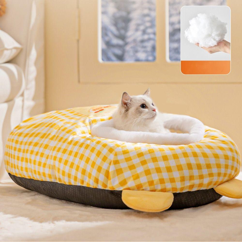 Semi-Enclosed Pet Warm Nest Cartoon Cat Cave Bed Pet Cave Cat Sleeping Bag  Indoor