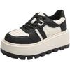 Little White Shoe Women 2025 New Soft Leather Muffin Thick Sole Black and White Panda Women's Shoes Versatile Height Increase Sports and Leisure