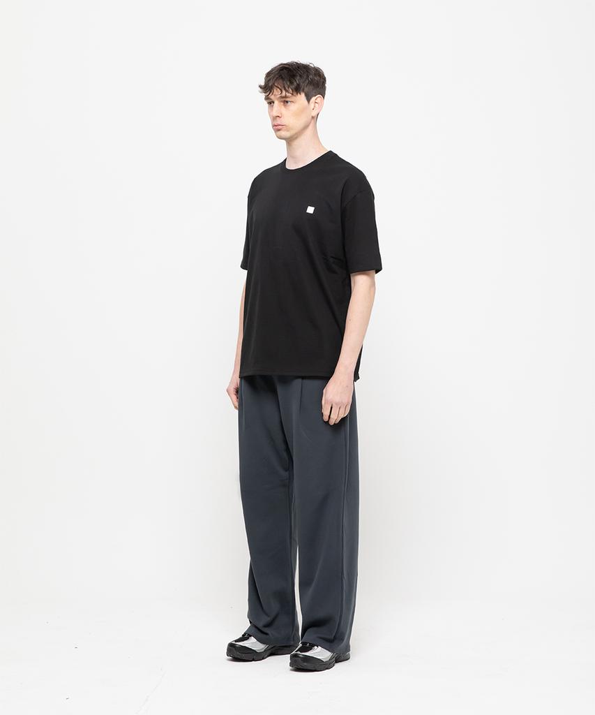 CHAMBROS Point Logo Pintuck Wide Sweatpants [Dark Grey]