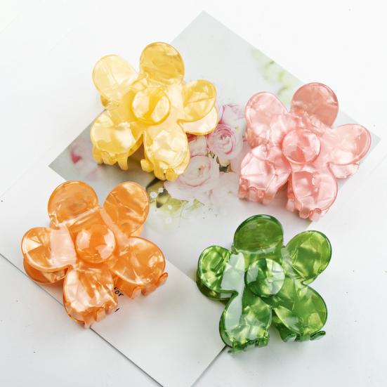 Hair Claw Flower Shape Back Head Shower Clip Lightweight Medium Size Shark Hair Claw Versatile Hair Accessory