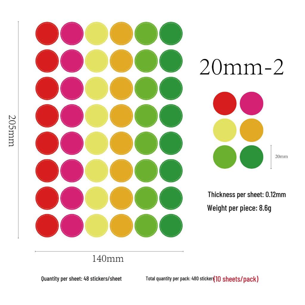 Colorful Polka Dot Stickers for Kids' Journals and DIY Albums