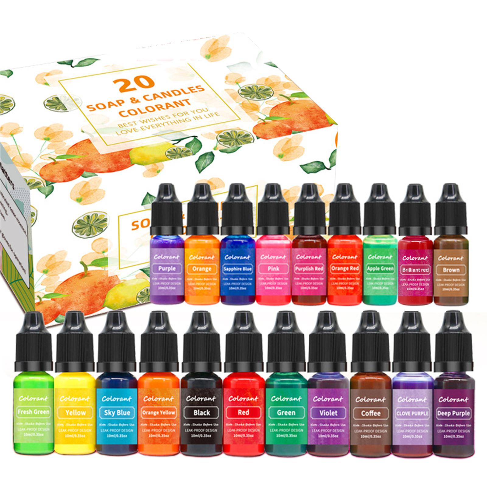 Vibrant Rainbow Soap Coloring Bath Bomb Supply Kit Liquid Candle Wax Dye for DIY Candle Making Soy Wax Dyes 0.35oz/10 ml 1