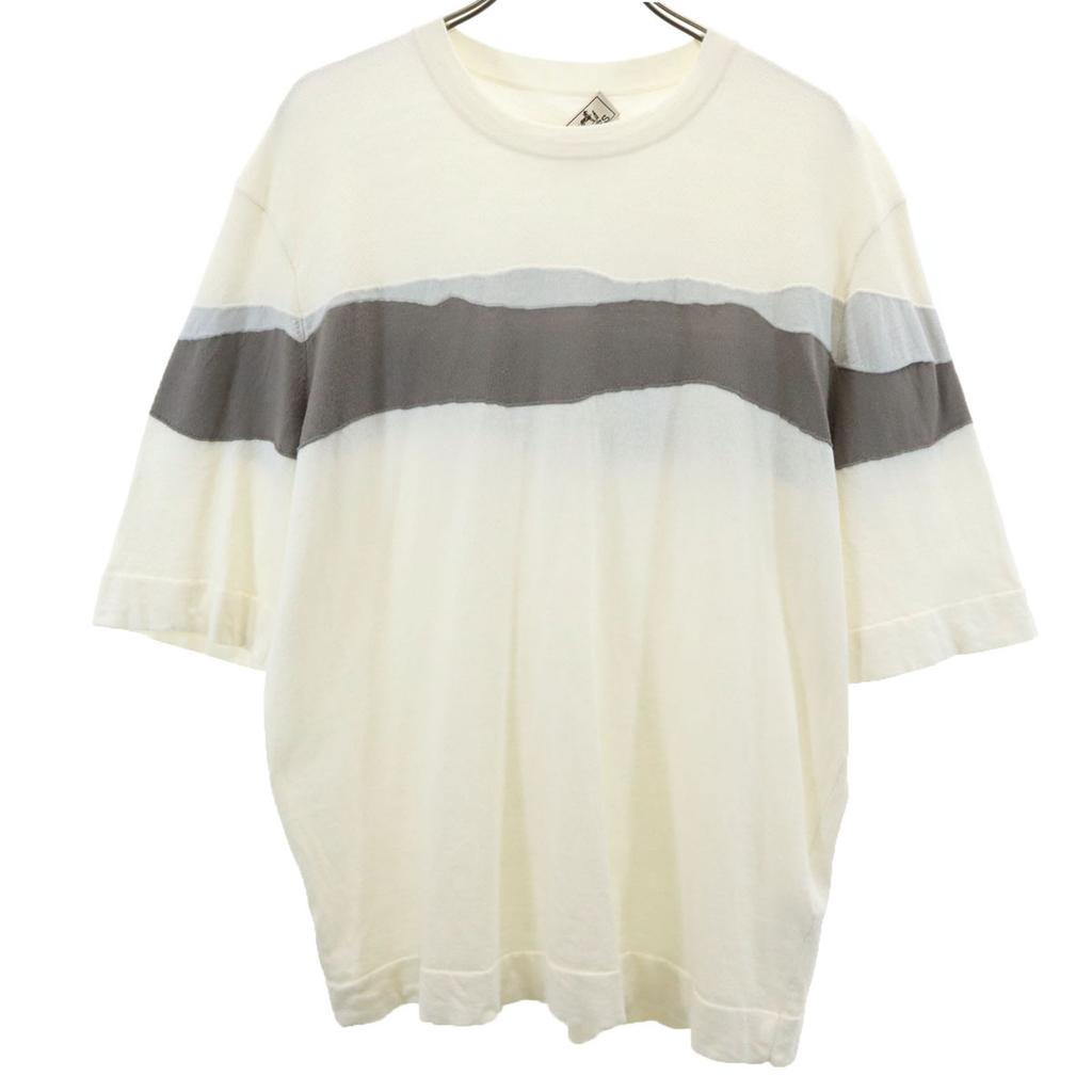 HERMES Made in Italy Cashmere Blend Short sleeve T-shirt L Ivory Men's Used