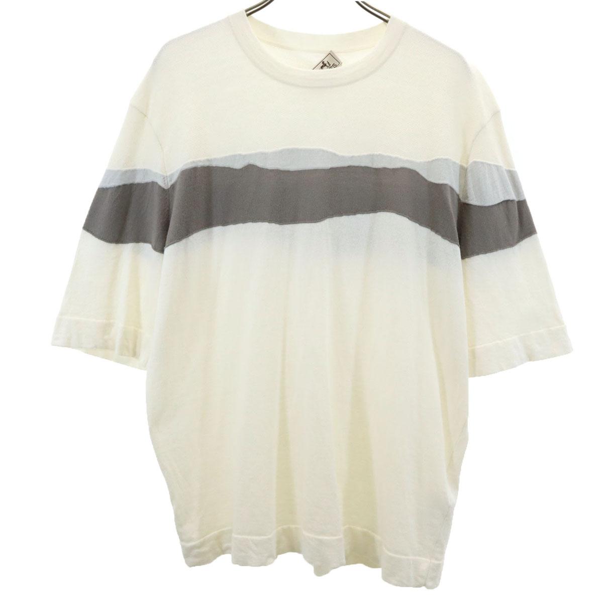

HERMES Made in Italy Cashmere Blend Short sleeve T-shirt L Ivory Men s Used