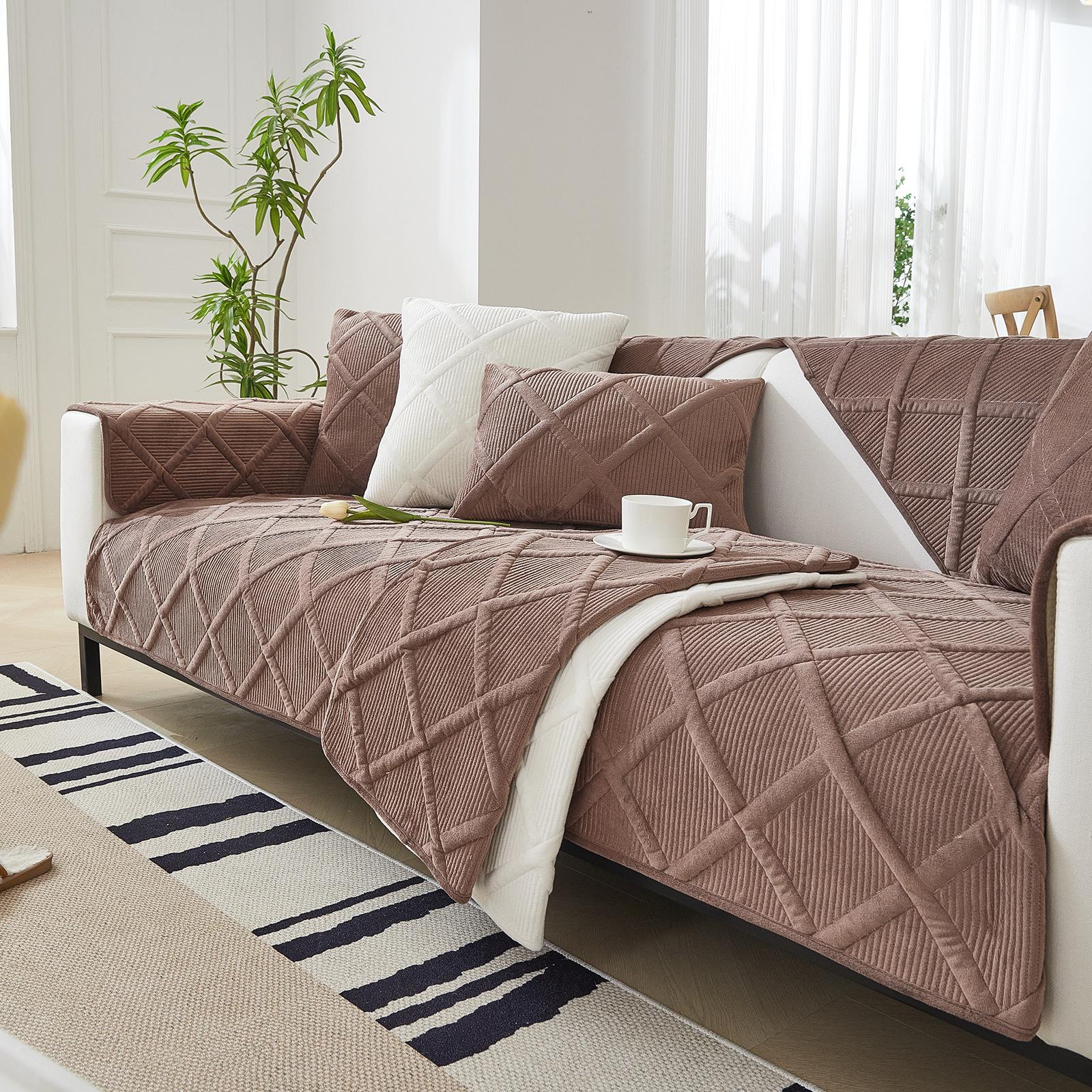 

Суцільний нековзкий чохол для дивана. Потовщений м’який плюшевий диван. Подушка. Рушник для меблів для вітальні. Чохли. Чохли. 90x70cm 1pcs