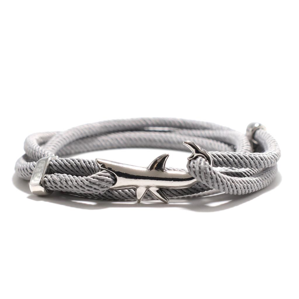 Sea Animal Shark Bracelet Men Women Multilayer Adjustable Survival Braclet Beach Jewelry Gift For Lover Good Luck Red Braslet