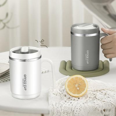 500 ML Coffee Cup Sealing Silicone Ring Drink Water Stable Base Convenient Double Wall Stainless Steel Coffee Thermal Cup for School
