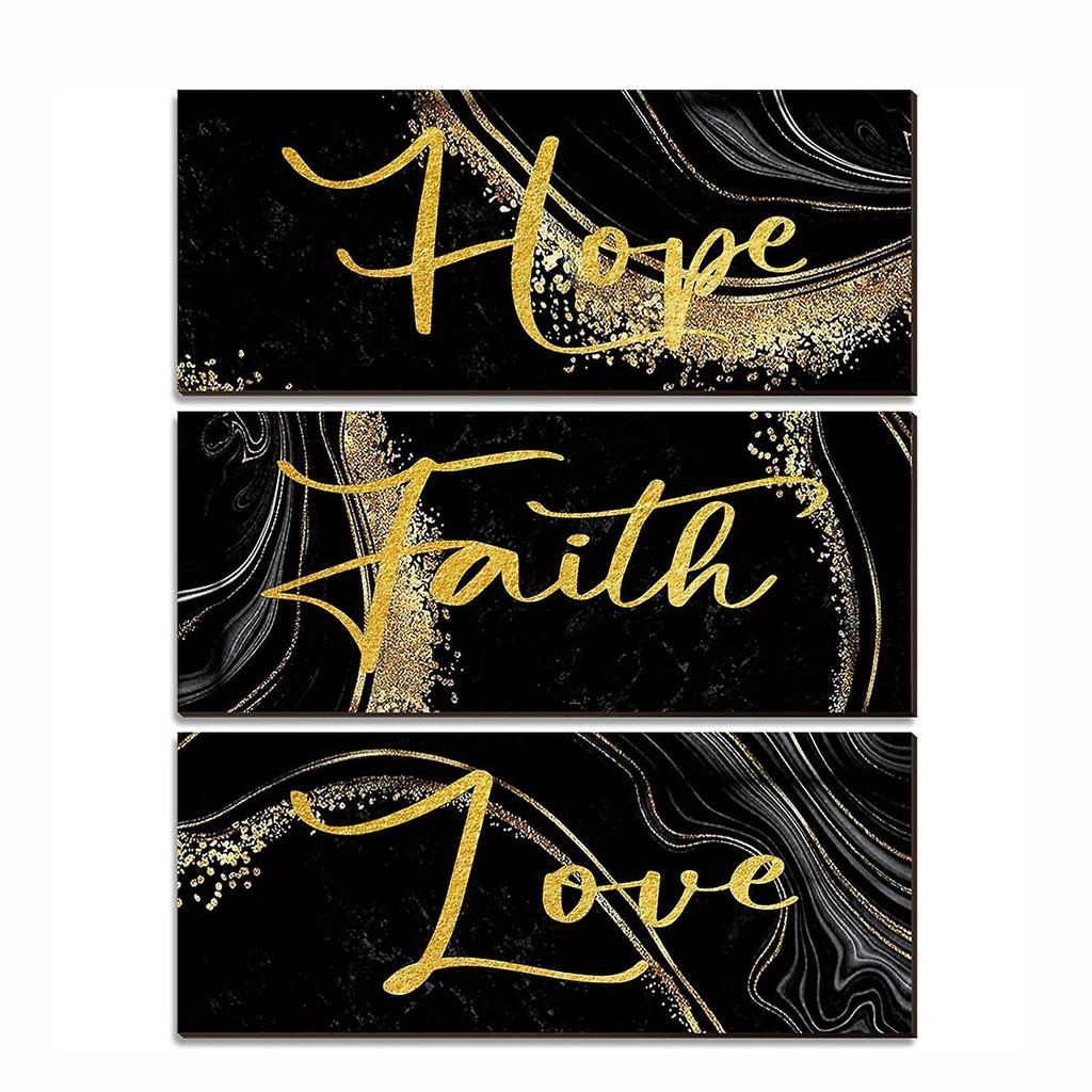 Inspirational Wall Plaques Faith-Love Hope Wall Decor Family Gift