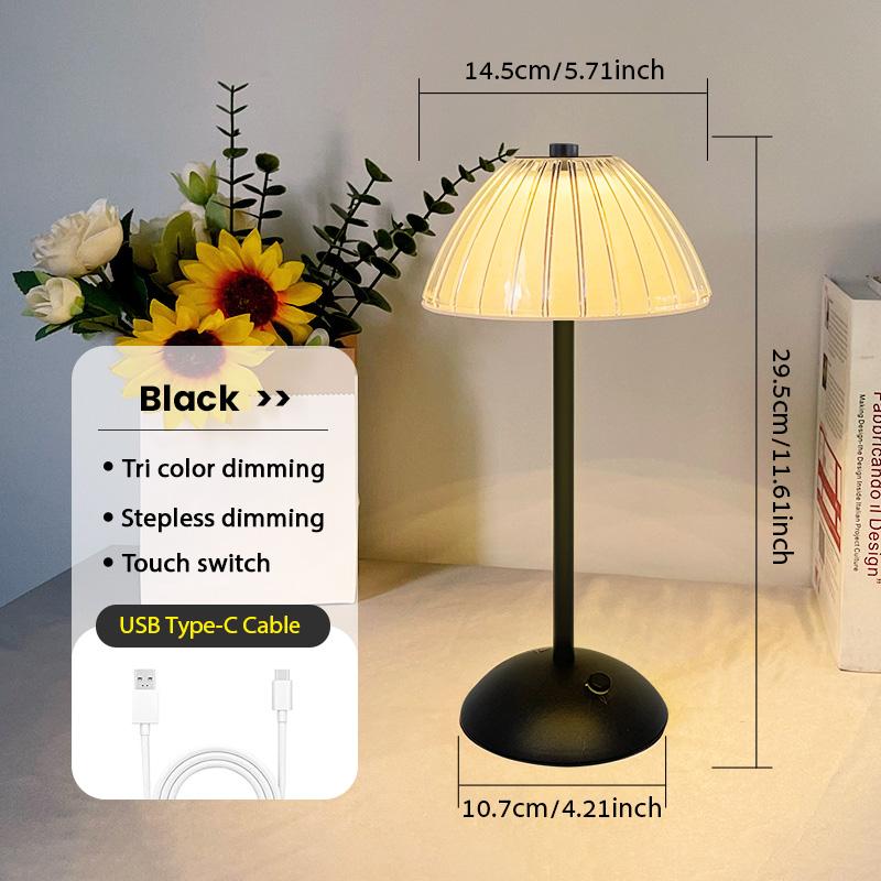 LED Table Lamp Rechargeable Wireless Reading Lamp Touch Sensor Dimmable Desktop Night Light for Hotel Bar Bedroom Decor Light