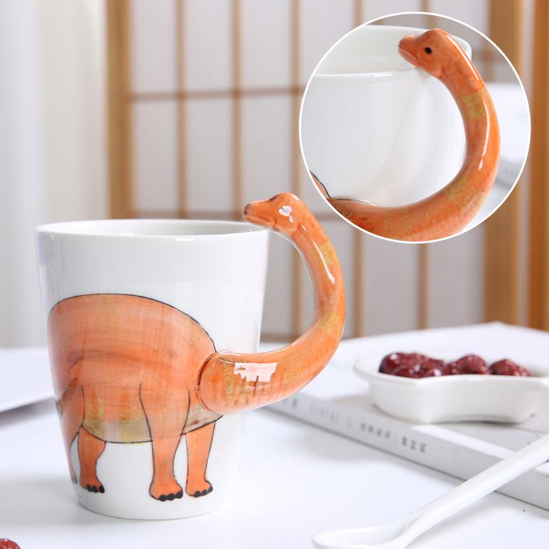 Cartoon 3D Alien Animal Tea Cups Animal Dinosaur Ceramic Coffee Cup Birthday Gift Office Mug Kitchen Dining Bar Drinkware Cups