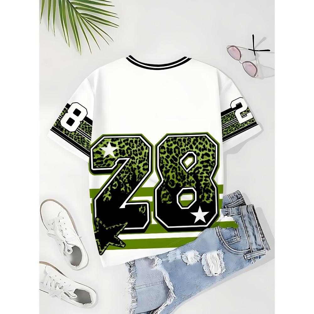 Summer Women's Short Sleeve T-Shirt Digital Print Sexy Trendy Casual Top