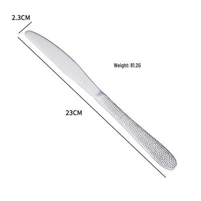 Abay European Stainless Steel Dinner Knives with Water Cube Pattern