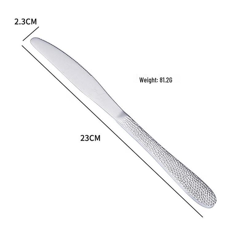 Abay European Stainless Steel Dinner Knives with Water Cube Pattern
