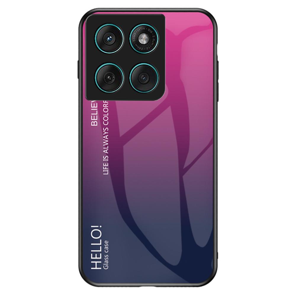 

Чехол для Motorola Edge 60 Fusion 5G/Edge 60 5G Защита от царапин Закаленное стекло+ПК+ТПУ Чехол для телефона Gradient Rose