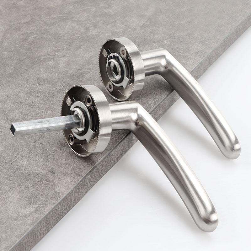 Door Handle Door Handle Lock Square Slot Privacy Mask Interior Bedroom Room Bathroom Three-bar Ball Lock Hardware