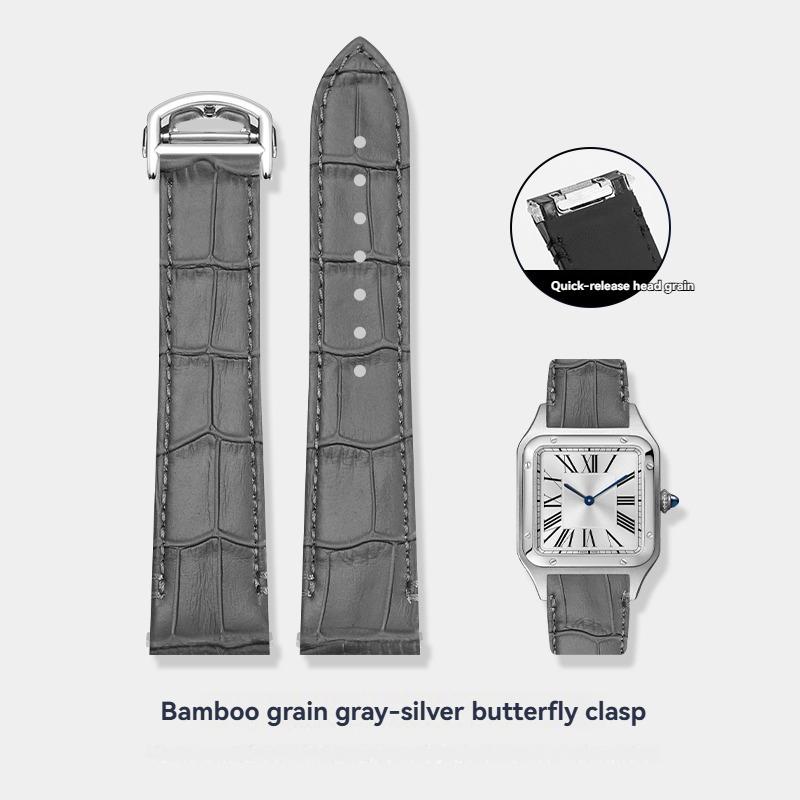 19mm 21mm Uhrenarmband für Cartier Santos WSSA0010 WSSA0009 WSSA0029 Schnellwechsel-Uhrenarmband Herren Krokodilmuster Lederband