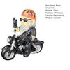 Motorcycle Dwarf Statue Resin Motorcycle Riding Gnome Decoration Indoor Outdoor Gnome Figurine for Yard Garden Room Tabletop Shelf