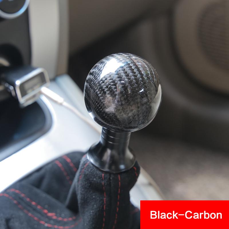 Universal Car Gear Shift Knob Carbon Fiber Car Gear Shift Knob Shifter Lever Round Ball Shape Acrylic Transparent Packaging чёрный