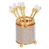 7pcs Zinc Alloy Dessert Spoon Set Gold Mini Tea Spoon Set Espresso Spoon Set  Café Use