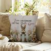 Decorative Bunny Floral Pillowcase Throw Cushion Cover Cottagecore Spring Quote Print 18x18 Inch Home Decor