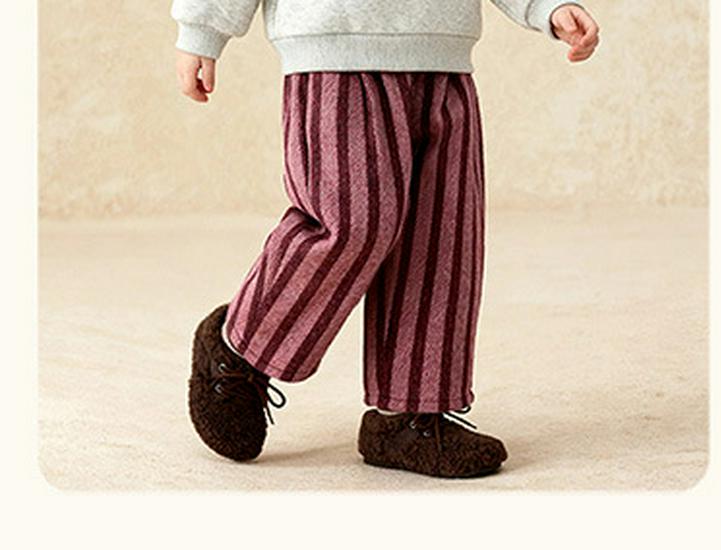 Tongbei Kids' 2025 Winter Striped Merino Wool Pants for Boys & Girls – Warm, Versatile Long Pants