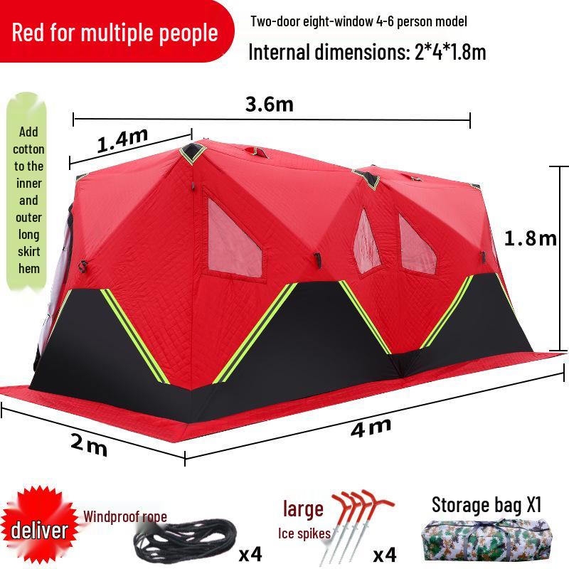 Instant Open Fully Automatic Winter Fishing Tent - No Assembly Needed, Thickened for Warmth and Cold Protection, Ideal for Camping and Ice Fishing.
