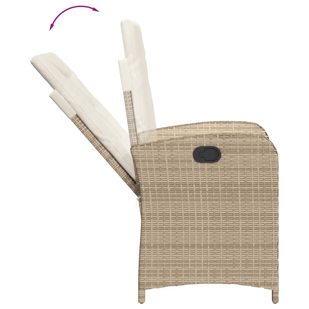 Vidaxl 5-Cz. Garden Furniture Set With Cushions, Beige, Poly Rattan