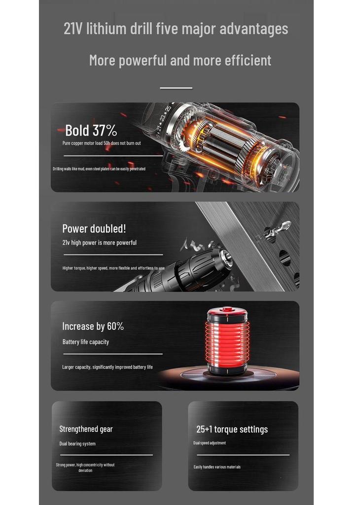 12V Electric Drill Multifunctional Home Repair Tool Set