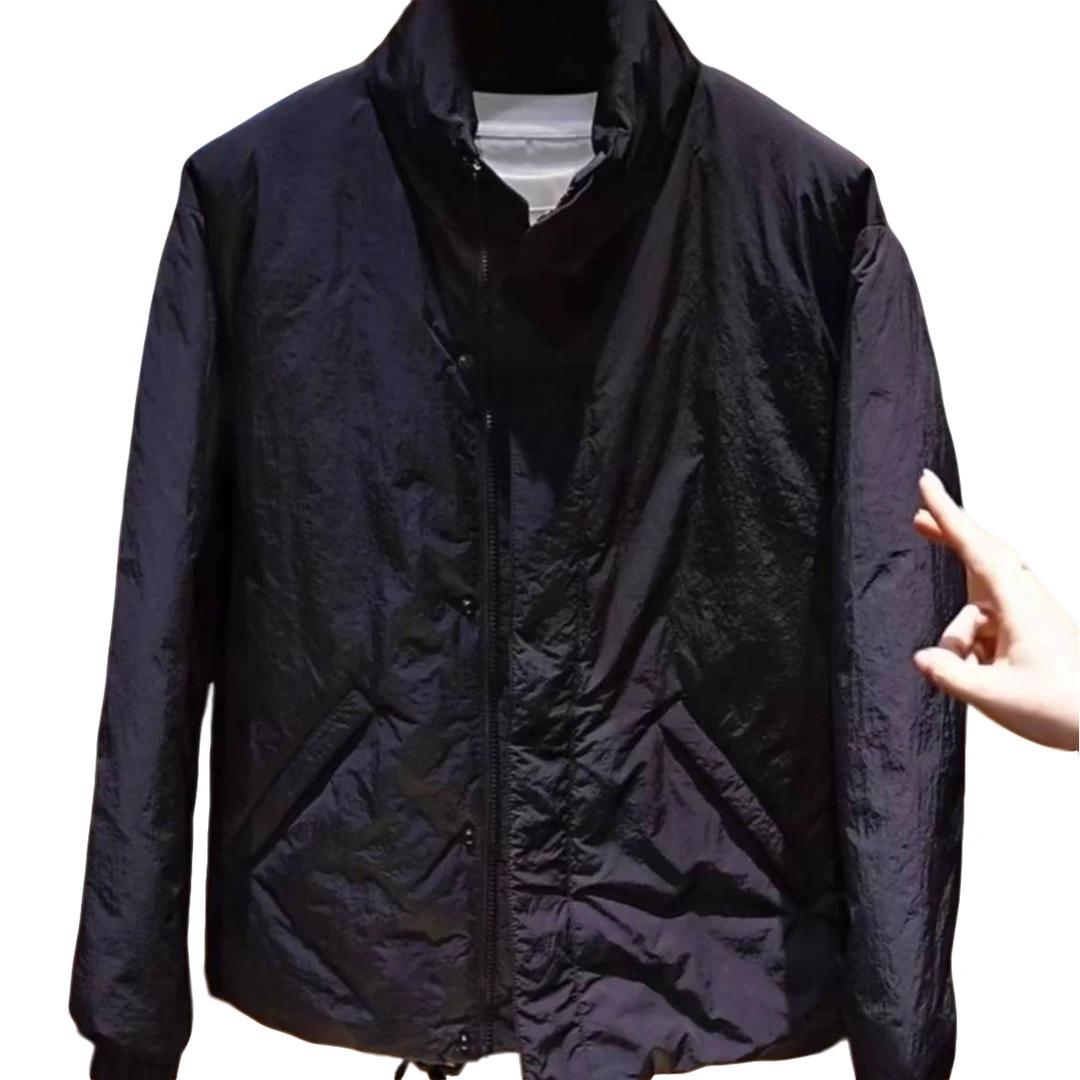 

Unisex Retro Stand Collar Jacket: High Quality, Solid Color, Warm, Loose Fit for Autumn/Winter 4XL [190-220] чорний