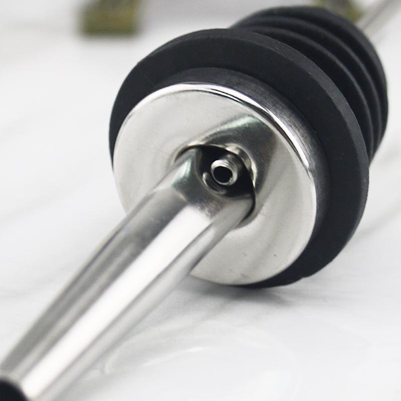 Stainless Steel Wine Pourer with Black Cap Barware