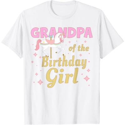 Grandpa Carousel Party 1st Birthday Girl Family Matching T-Shirt