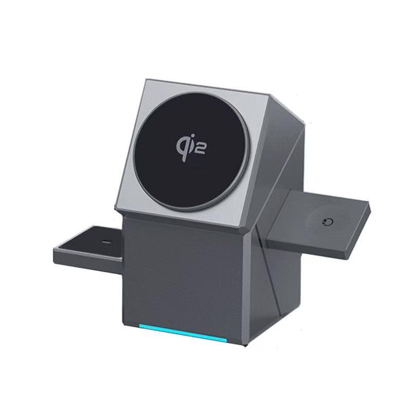 

Cross Geometry 3-in-1 Rotating Rubik s Cube Desktop MagSafe Wireless Charger, 15W Strong Magnetic. срібний