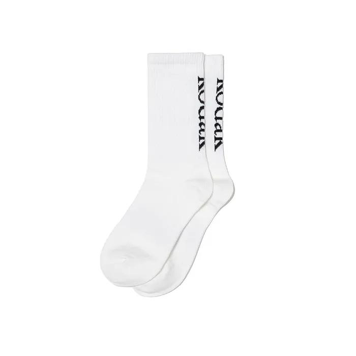White Color Logo Crew Socks WHITE