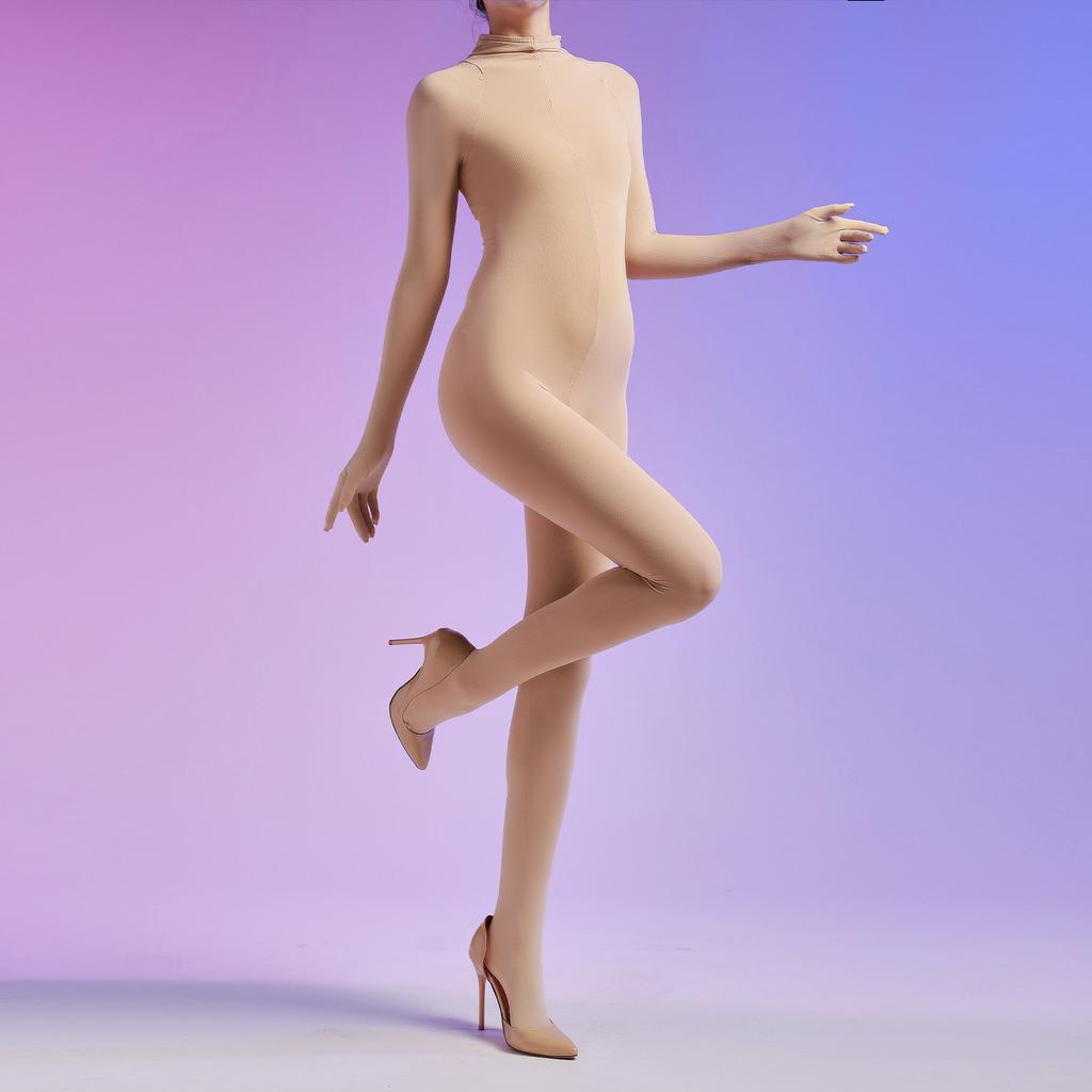 Plus Size One-piece Stockings 12 Velvet Five-finger Full Package Pantyhose Men and Women Sexy Seamless Tight Bodysuit