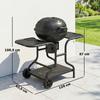 Barbacoa de Carbón Ahumador con Mesas Laterales Tapa Termómetro Ruedas 129 x 63.5 x 106.5 cm