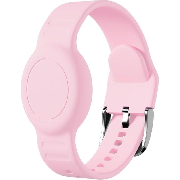 for AirTag Bracelet for Kids, Waterproof Cute Print for Air tag Holder for Kids with Soft Silicone Full Coverage Anti-Lost Hidden for Airtag