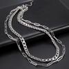My Shape Stainless Steel Multilayer Necklaces for Women Men Fashion Clip Beads Choker Chain Party Jewelry Gifts for Boys Girls