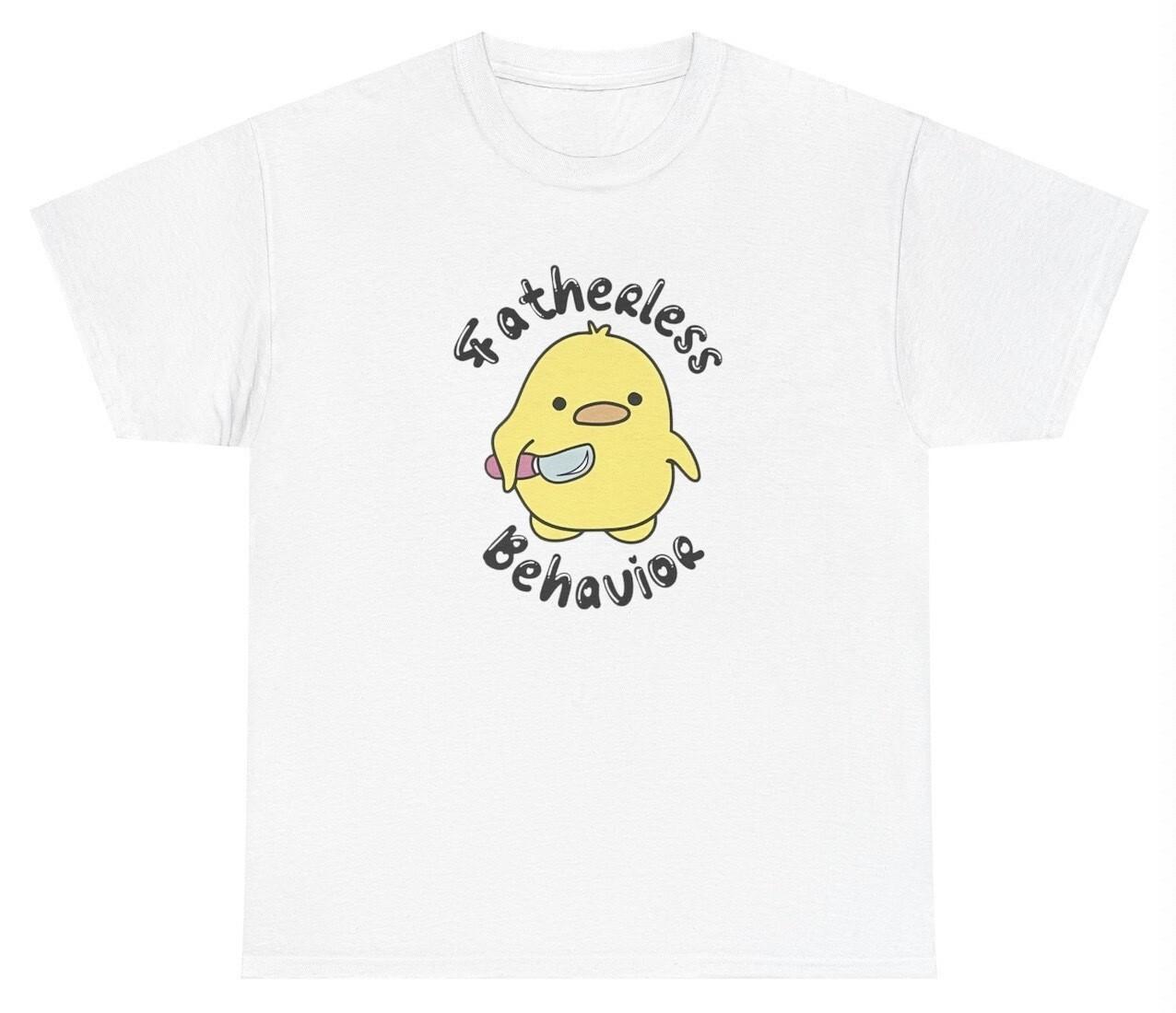 Fatherless Behavior T Shirt Funny Duck Lover Knife Y2K Dank Meme Gen Z Silly Tee XXXXL