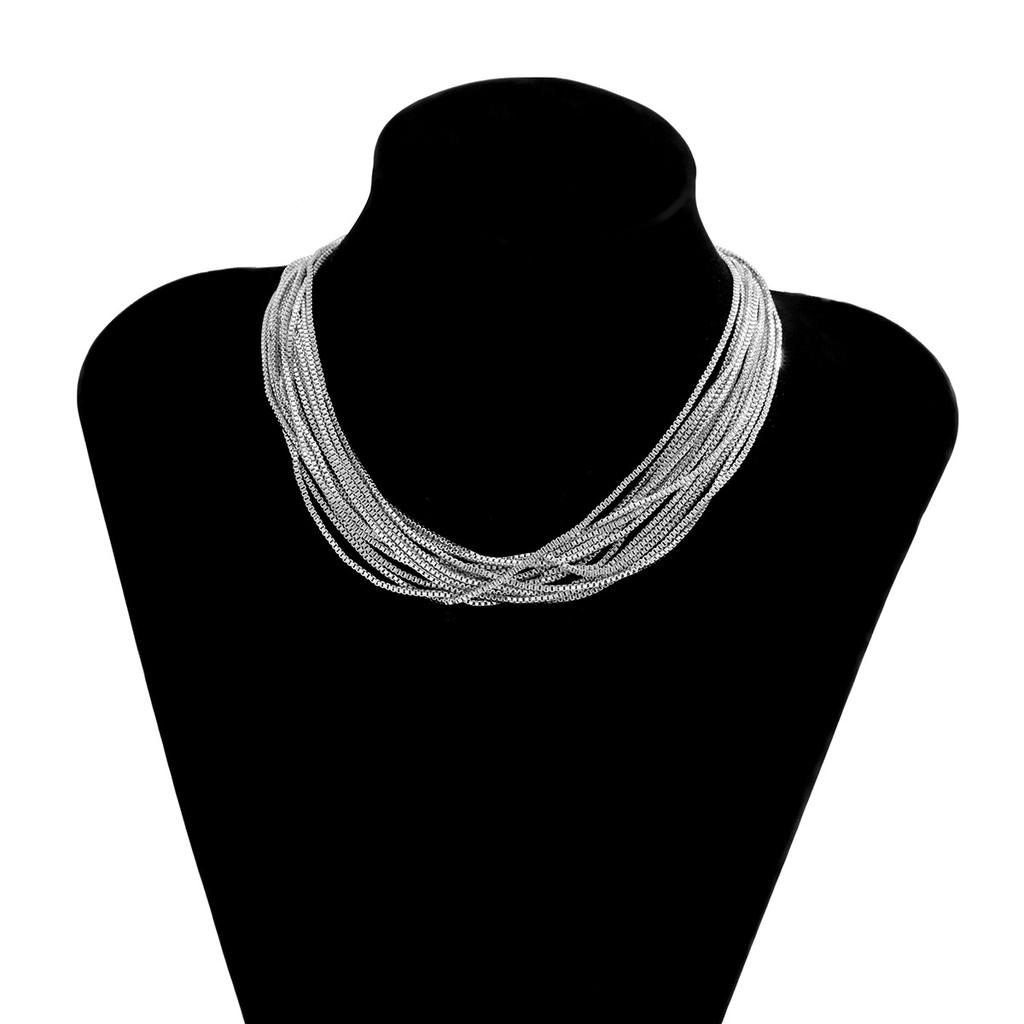 DIEZI Gothic Twisted Chunky Chain Necklace for Women Vintage Big Ball Pendant Choker Clavicle Link Chain Jewelry Steampunk