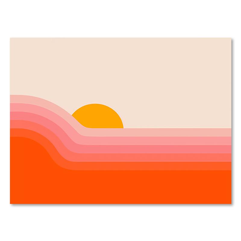 Retro Stripes Art Prints Sunset Lip Rainbow Flower Butterfly Boho Poster Canvas Painting Wall Pictures For Living Room Decor