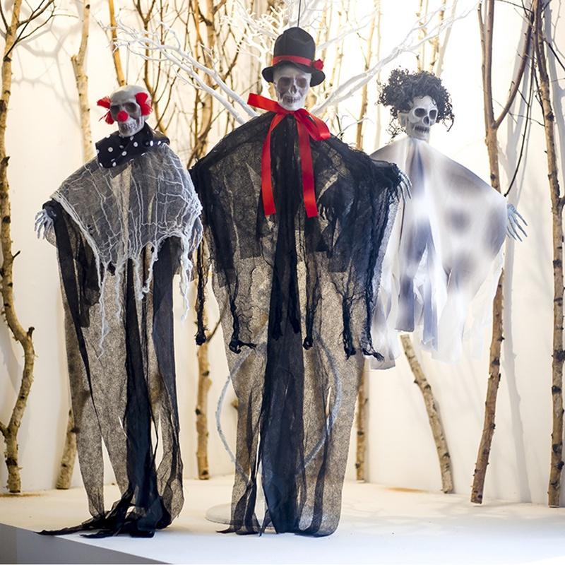 Decoração Durável e Horrível de Fantasma de Caveira Pendurada de Halloween Ideal para Atmosfera de Casa Assombrada