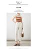 2025 Spring/Summer Women's High Waist Mugwort Tencel Cigarette Pants – Loose, Nine-Point Slit Casual Wear
