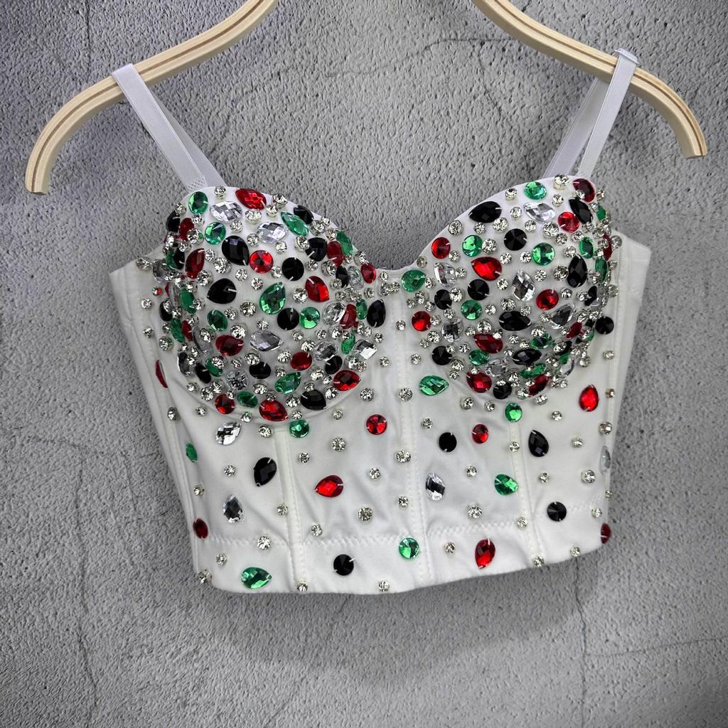 Sleeveless Ultra-short Vest Solid-color Waistcoat Sexy Inner or Outer Wear Celebrity-style Top Trendy Layering Piece Sexy Look Chic Waistcoat