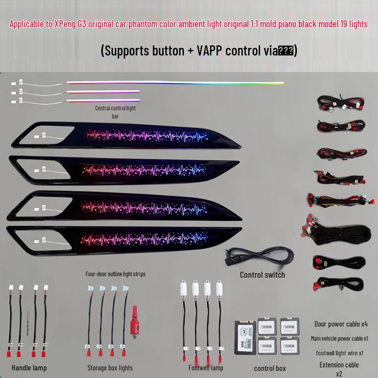 Dynamic Colorful Ambient Lights for Xiaopeng P5/P7/G3/G6 Interiors (Mona03 Model)