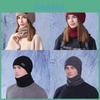 Conjunto de Gorro e Cachecol de Tricô Para Inverno Feminino Com Forro de Lã Aquecimento ao Ar Livre